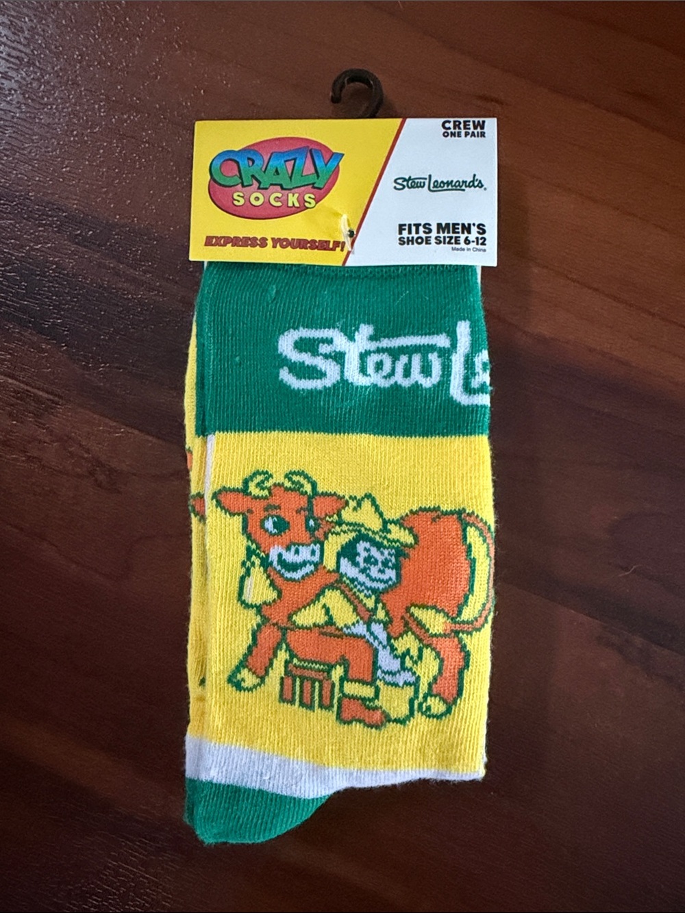 Stew Leonard's Men's Crew Socks - Yellow & Green